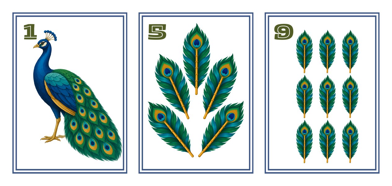 Bams tiles: a peacock and peacock feathers